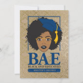 Invitation BAE Noir et Maîtrise instruite Diplôme (Devant)