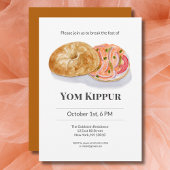 Invitation Bagels aquarelle Saumon Fumé Yom Kippour
