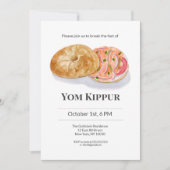 Invitation Bagels aquarelle Saumon fumé Yom Kippur (Devant)