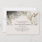 Invitation Bague BOHO de fleurs et de branches de répétition (Devant)