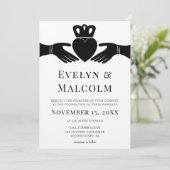 Invitation Bague de Claddagh irlandais Simple Mariage noir et (Debout devant)