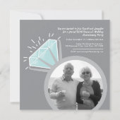 Invitation Bague de diamant de la soirée du 60e anniversaire  (Dos)