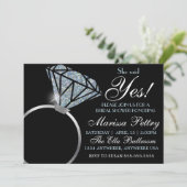 Invitation Bague de diamant, douche de mariage, elle a dit ou (Debout devant)