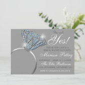 Invitation Bague de diamant, enterrement de vie de jeune fill (Debout devant)