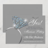 Invitation Bague de diamant, enterrement de vie de jeune fill (Devant / Derrière)