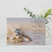 Invitation Bague de diamant et perles Mariage de poste Brunch (Debout devant)