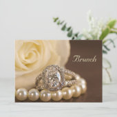 Invitation Bague de diamant ovale Rose blanche Après le brunc (Debout devant)