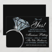 Invitation Bague de diamant, Réception de mariage, elle a dit (Devant / Derrière)