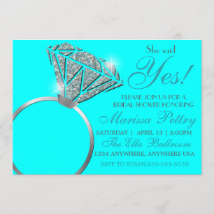 Invitation Bague de diamants, Réception de mariage, elle a di