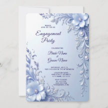 Bague de fiançailles aux fleurs ornées bleues avec