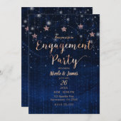 Invitation Bague de fiançailles Nuit étoilée bleu foncé et br (Devant / Derrière)