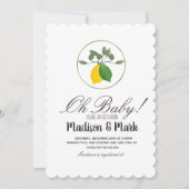 Invitation Bague de papier d'aluminium de citron d'aquarelle  (Devant)