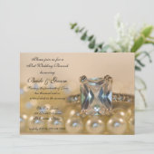 Invitation Bague de princesse diamant perles brunch après mar (Debout devant)