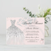Invitation Bague de robe argent or rose scintillant douche de (Debout devant)