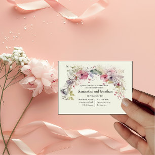 Invitation Bague Élégante de Fleurs Aquarelle Répétition