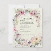 Invitation Bague Élégante de Fleurs Détails en Aquarelle Cart (Devant)