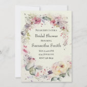 Invitation Bague élégante de fleurs Fête des mariées couleur  (Devant)