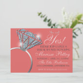 Invitation Bague en diamant, Shower de mariage Bling, elle a (Debout devant)