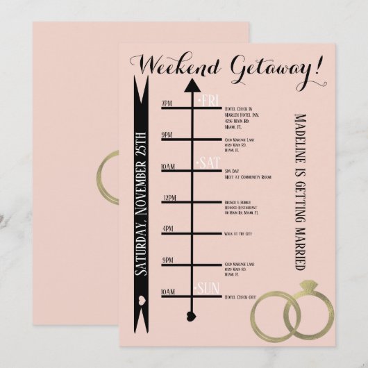 Invitation Bague en feuille d'aluminium pour week-end d'enter (Devant / Derrière)