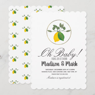 Invitation Bague en feuille de citron aquarelle moderne pour