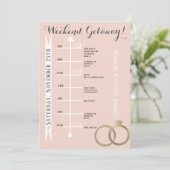 Invitation Bague en feuille pour week-end enterrement de vie (Debout devant)