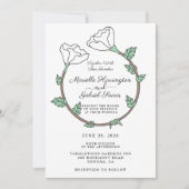 Invitation Bague florale blanche (Devant)