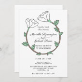 Invitation Bague florale blanche (Devant / Derrière)