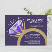 Invitation Bague iolite graphique pour la fête du 21e anniver (Debout devant)