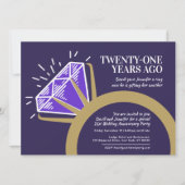 Invitation Bague iolite graphique pour la fête du 21e anniver (Devant)