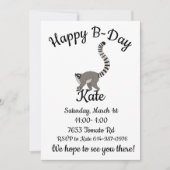 Invitation Bague Joyeuse De Jour À La Queue De Lemur (Devant)