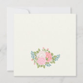Invitation Bague mariage florale couleur rose vert pastel (Dos)