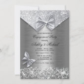 Invitation bague pailletée argentée chic paillettes sequins s (Dos)