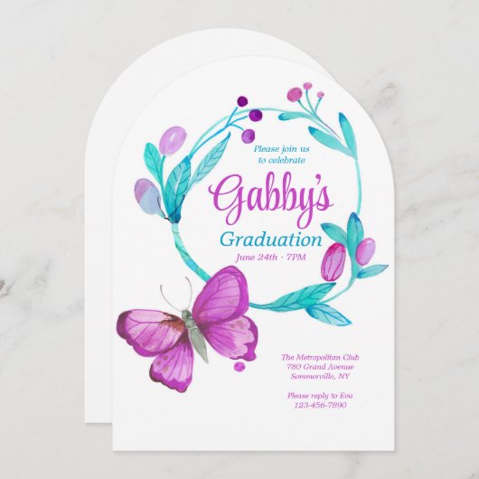 Invitation Bague Papillon  (Devant / Derrière)