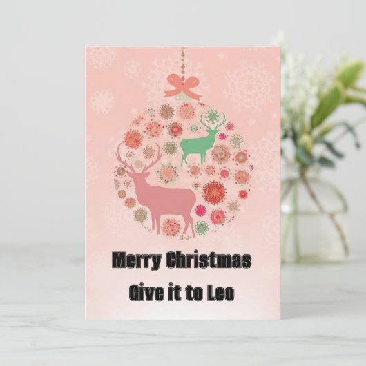 Invitation Bague pendentif à fleur de neige d'élan avec col r (Debout devant)