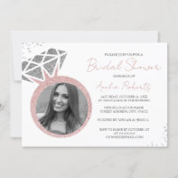 Bague Photo Pailletée Or Rose pour Baby Shower