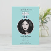 Invitation Bague Turquoise Bleu Diamant Bling Shower de Maria (Debout devant)