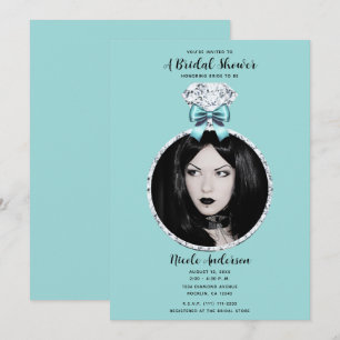 Invitation Bague Turquoise Bleu Diamant Luxueux Cadeau de Mar