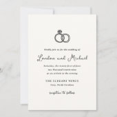 Invitation Bagues à main Doodle Mariage moderne (Devant)