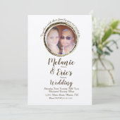 Invitation Bagues de journal de mariage rustique Élégant scri (Debout devant)