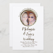 Invitation Bagues de journal de mariage rustique Élégant scri (Devant / Derrière)