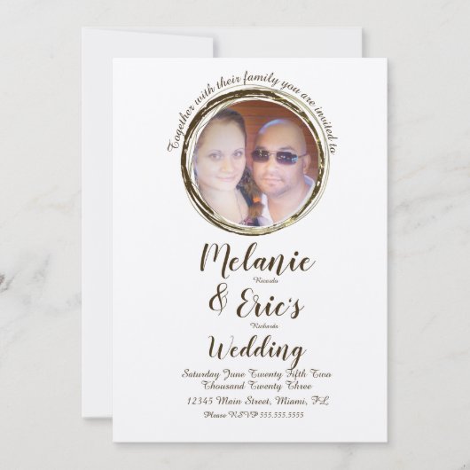 Invitation Bagues de journal de mariage rustiques Photo de s (Devant)