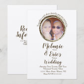 Invitation Bagues de journal de mariage rustiques Photo de s (Devant / Derrière)