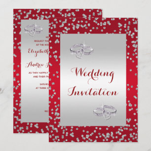 Invitation Bagues de mariage Cadre de confettis et diamants M