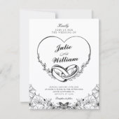 Invitation Bagues de mariage élégantes (Devant)