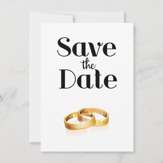 Invitation Bagues de mariage Enregistrez la date (Dos)