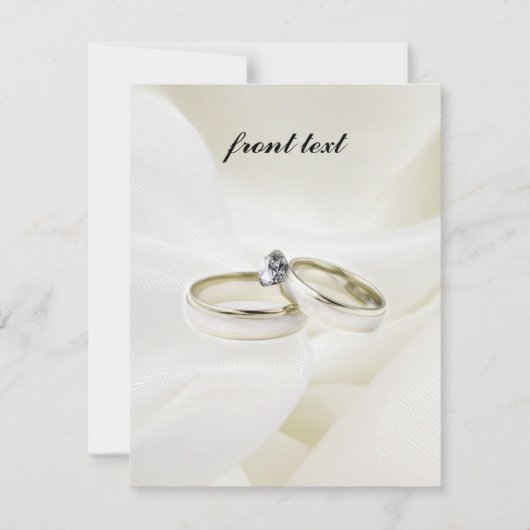 Invitation Bagues de mariage / fiançailles sur satin (Devant)