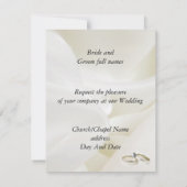 Invitation Bagues de mariage / fiançailles sur satin (Dos)