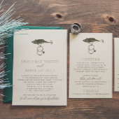 Invitation Bagues de pêche rustique Bagues de pêche Moss Gree