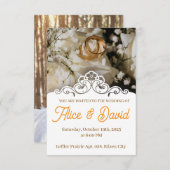 Invitation Bagues de photo noir simple (Devant / Derrière)