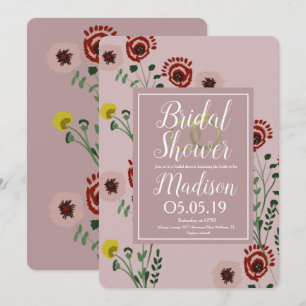 Invitation Bagues en feuille vintage pour douche de mariée fl
